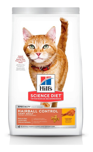 Comida Para Gato Hill's Sd Hairball Control Light, De 3.2 Kg