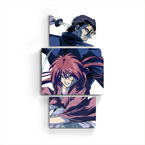 Cuadros Tripticos Rurouni Kenshin Samurai X Manga Anime 