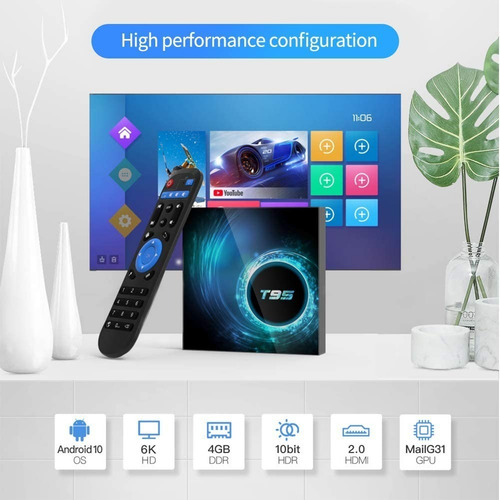 Tv Box Android 10.0 T95 Android Tv 4gb Ram 64gb Rom Wifi