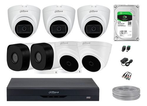 Cámaras Seguridad Kit 7 Fhd 3 Camara Audio + 2tb Rec Facial