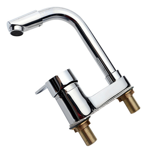 Grifo De Baño De Doble Orificio Con Agua Caliente Y Fría.