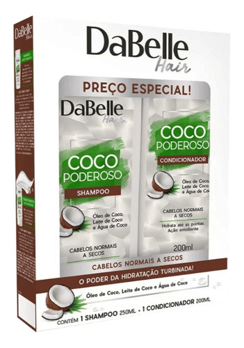 Kit Dabelle 1 Shampoo 250ml +1 Cond 175 Ml Coco Poderoso