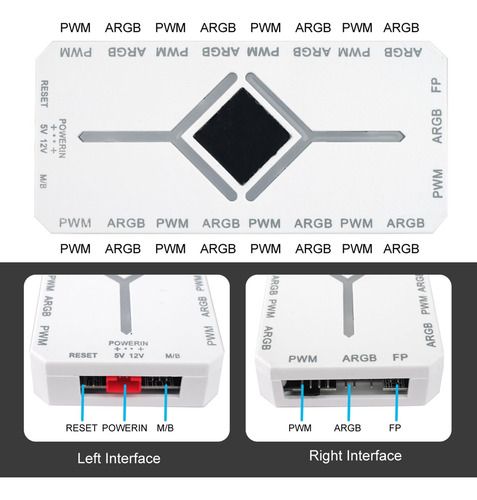 Conector Ventilador Rgb Pwm, 1-9 Puertos, Control Remoto Y S