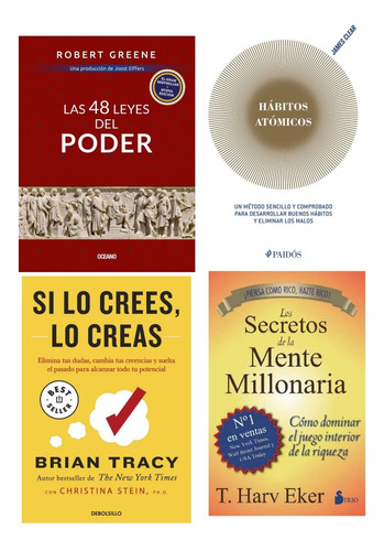 48 Leyes De Poder+ Atómicos + Si Lo Crees + Mente Millonaria