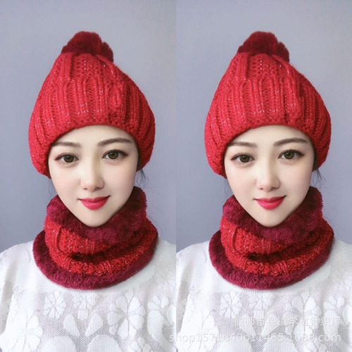 Gorro Con Pon Pon Con Interior De Chiporro + Cuello Invierno