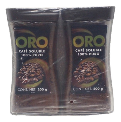 Café Oro Soluble 100% Puro 2 Frascos 200g C/u