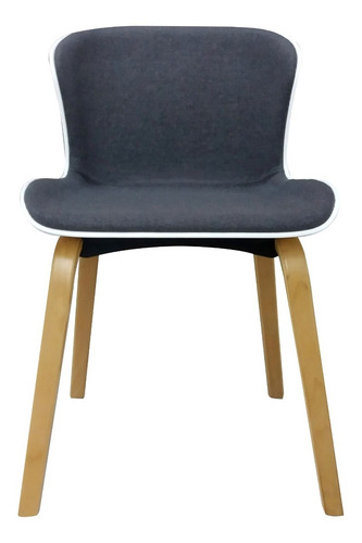 Silla Comedor Moderna Robinson - Desillas Estructura Tapizado Gris Asiento Tapizado Gris
