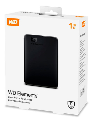 Disco Duro Externo Wd Elements 1tb Wdbuzg0010bbk-wesn Negro