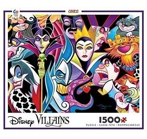 Quebra-cabeça de vilões da Disney 1500 Pz Malévola Ursula Arte