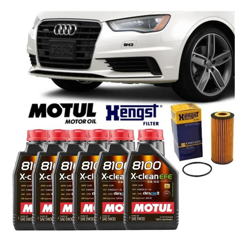 Kit Troca Óleo Audi A3 2.0 Motul 8100 5w30 Hengst E358hd246