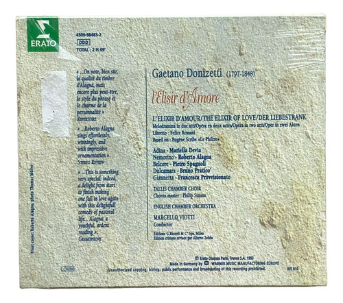 Gaetano Donizetti : L'elisir D'amore - Cd Doble