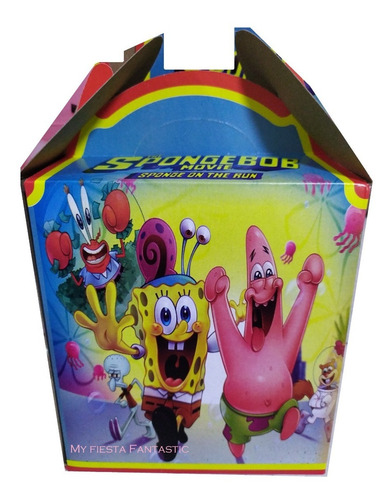 Imagen 3 de 7 de Bob Sponja & Patricio Paq 80 Cajitas Dulceras Feliz Bolo Jr