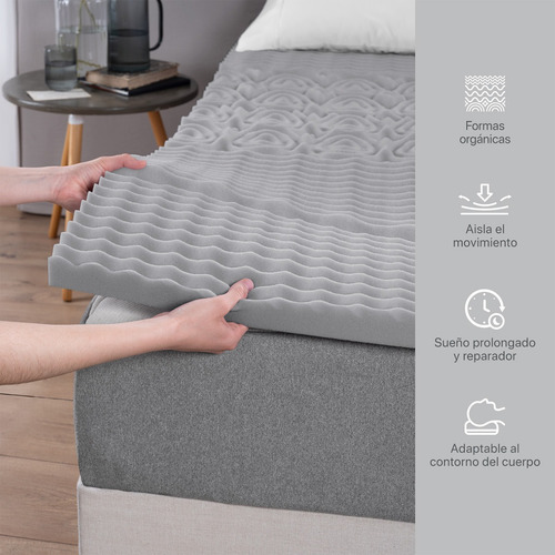 Colchoneta Memory Foam Individual Topper 5 Cm Real Textil