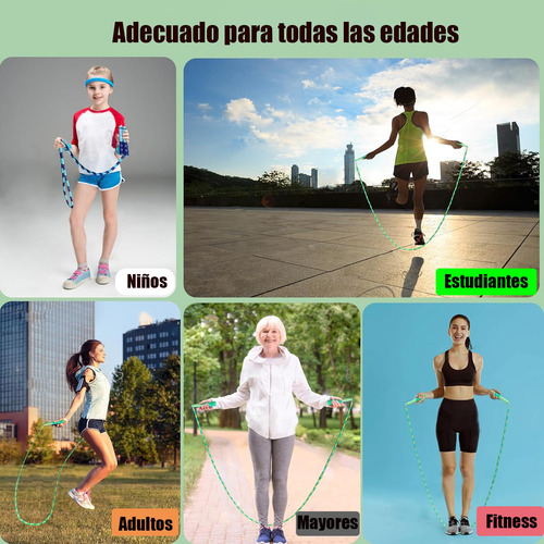 Cuerda De Saltar De Bambú Segmentada Ajustable 250cm