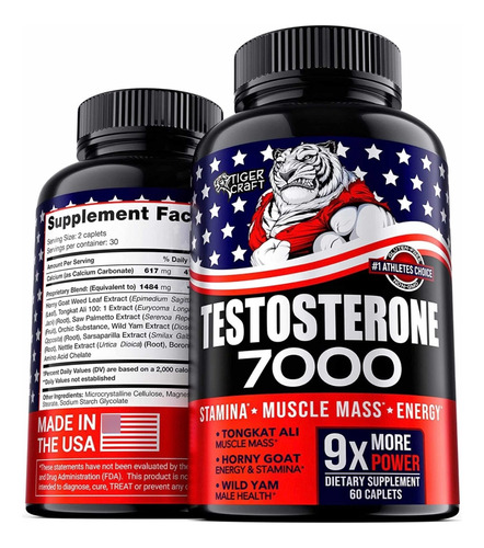 Suplemento En Cápsula Tiger Craft  Suplemento Testosterone Booster Vitaminas En Botella De 0ml 60 Un