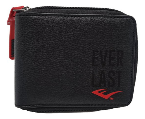 Billetera Everlast Con Cierre - Para Tarjeteros Y Billetes Eve 27806.1 Negro Liso