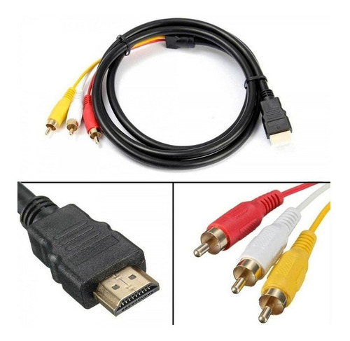 Imagen 3 de 7 de Cable Hdmi Macho A 3 Rca 1.5 Metros Calidad Garantia Atrix ®