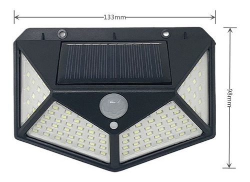 Imagen 2 de 10 de Pack X4 Reflector Led Panel Solar Sensor Movimiento 100 Leds