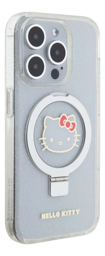 Funda Para Iphone 15 Pro Max Hello Kitty Magsafe Glitter Plateado Hello Kitty