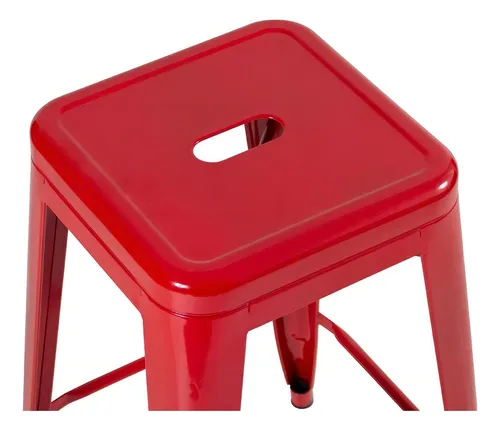 Kit: 3 x Banquetas Medias Iron Tolix de 66 cm, color rojo
