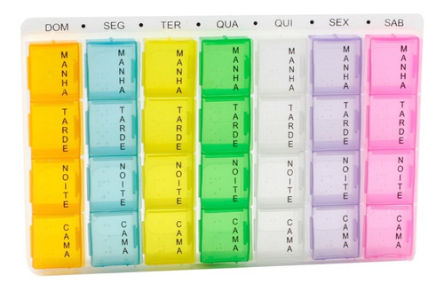 Imagem 6 de 6 de Caixa Porta Comprimidos Medicamento Semanal Dia Destacável
