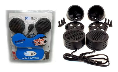 Par De Mini Tweeter Alltech 250 Watts Para Porta / Coluna