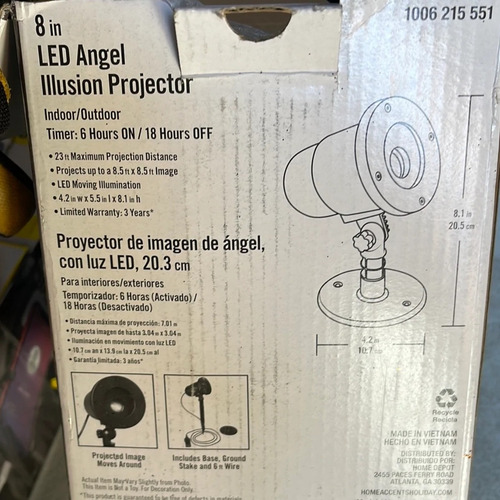 Proyector Luz Led Angel Ilusion Decoracion Navidad Reflector