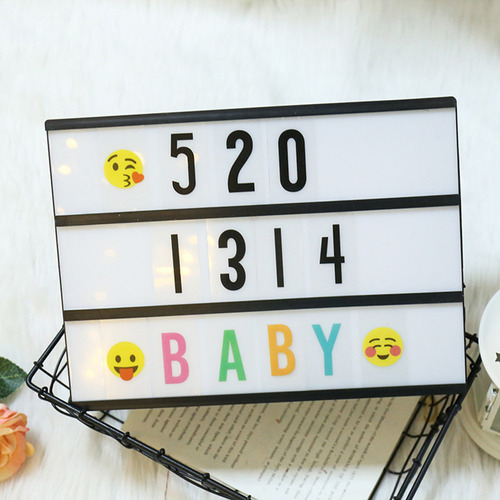 Caja De Luz De Cine Con Letras, Para Bricolaje, Con Luz Cáli