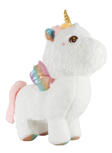 Unicornio Pony De Peluche Grande Suave Juguete Infantil 45cm Color Blanco