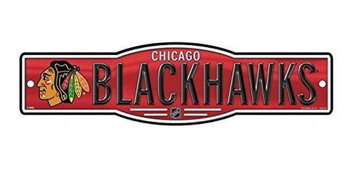 Placa De Calle Con Diseño Chicago Blackhawks Marca Wincraft
