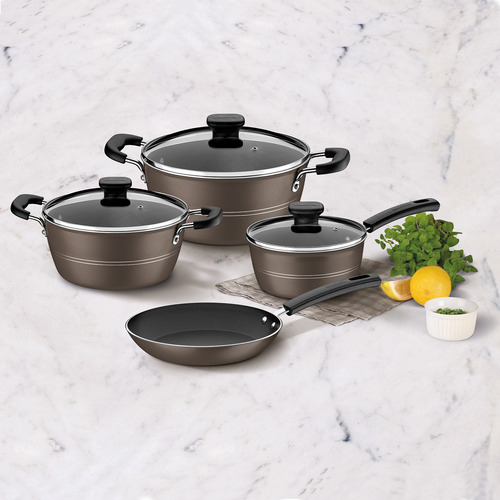 Set Ollas Bateria Cocina 4 Piezas Tramontina Sicilia Gris