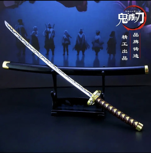 Espada Meltalica 25 Cms Demon Slayer Con Base