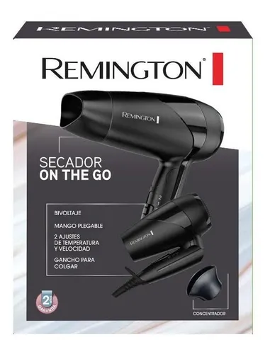 Secador de pelo Remington On The Go D1500 negro y verde