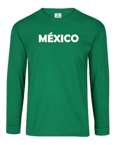 Playera Manga Larga Mexico Mundial Seleccion Futbol Oferta!