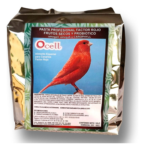 Ocell, Pasta Profesional Para Canarios, Factor Rojo