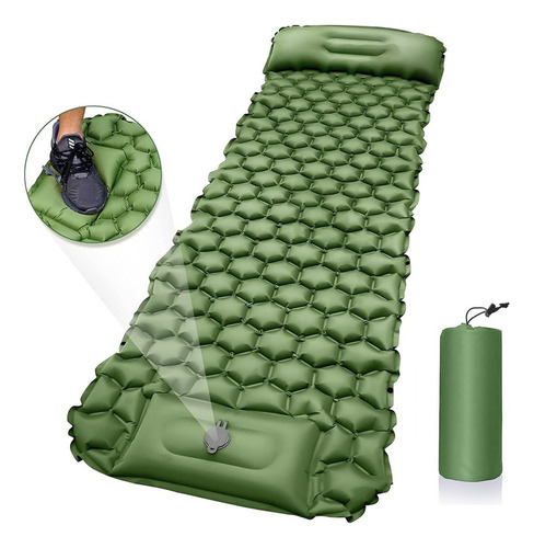 Colchoneta Inflable For Acampar Con Bomba De Pie Incorporad