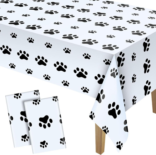 Manta Desechable Para Mesa De Cumpleaños Perro Blanco, 180x1