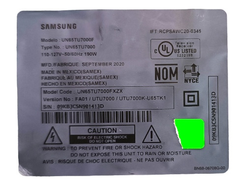 Fuente Samsung Un65tu7000f Bn44-01055a (Usado)