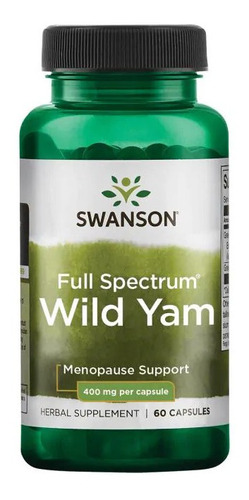 Ñame Salvaje O Wild Yam 60 Capsulas 400 Mg. Swanson