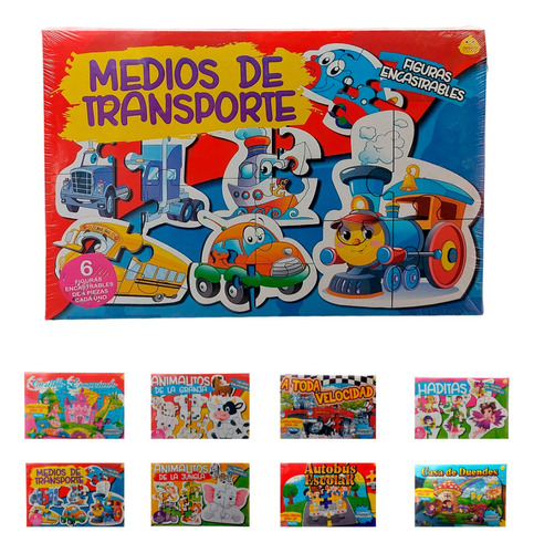 Rompecabezas Medios Transporte Infantil 6 Figuras 24 Piezas