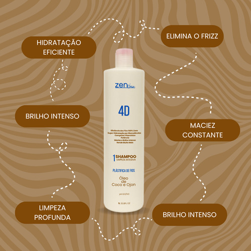 Shampoo Profissional 4d Realça E Protege Os Fios Kit 3l