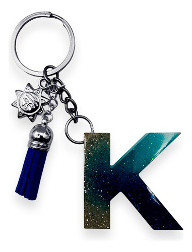 Llavero Con Inicial K Estilo Deep Ocean