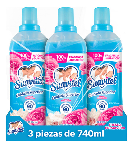 Pack Suavizante Suavitel Cuidado Superior Primavera 3x740ml