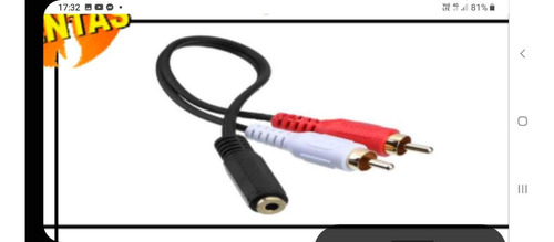 Cable De Audio 2 Rca Macho A Jack 3.5 Mm Hembra 15 Cm Nuevos
