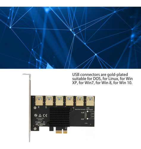 Placa Riser Pcie 1 Para Pcie 6 X Extensão Gráfica Usb3.0 Eas