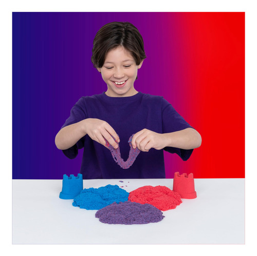 Set De Mezclas Play Sand Kinetic Sand Rainbow Con 3 Colores