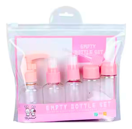 Neceser Kit 5 Frascos Envases Viajes Dosificador Recargable