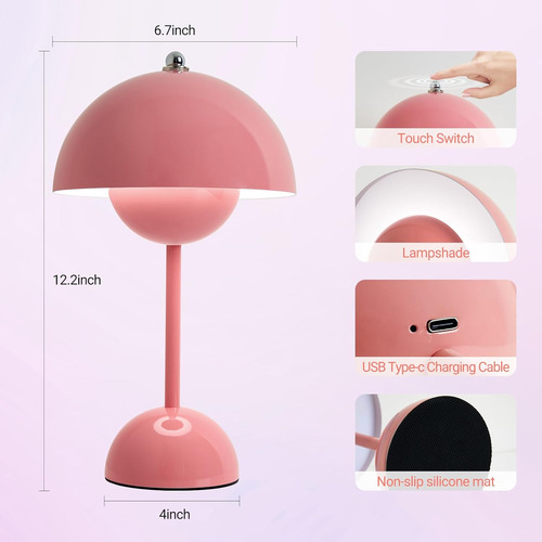 Moderna Lámpara De Mesa Inalámbrica Con Forma De Hongo, Lámp