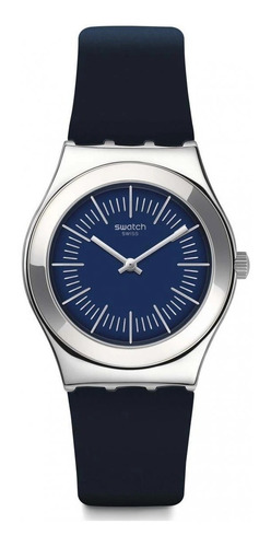 Reloj Swatch Ladies Irony Palissade Yls202 Color De La Correa Azul Marino Color Del Bisel Gris Color Del Fondo Azul