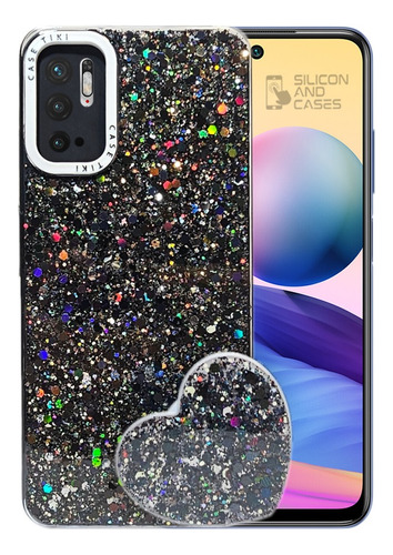 Carcasa Para Xiaomi Redmi Note 10 5g Glitter Con Pop Socket